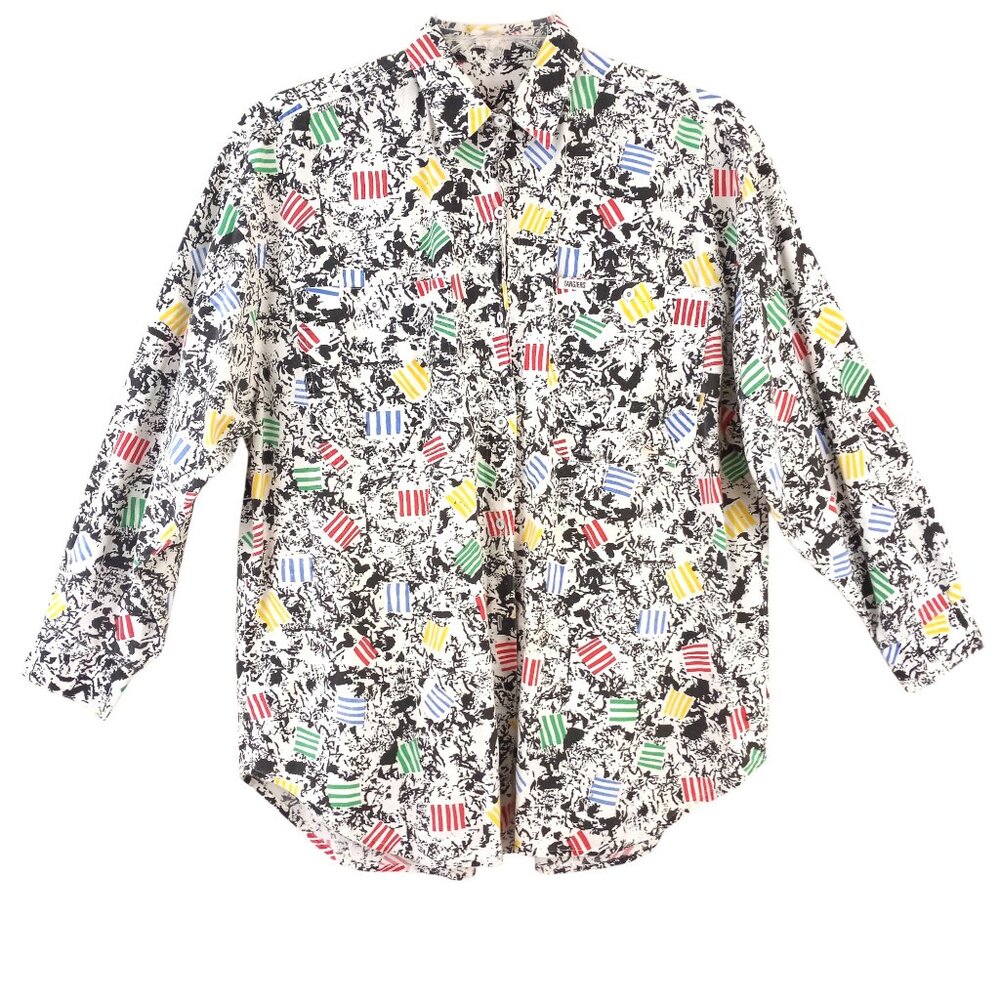 Vintage Tangiers Multicolor Button Up Long Sleeve Shirt